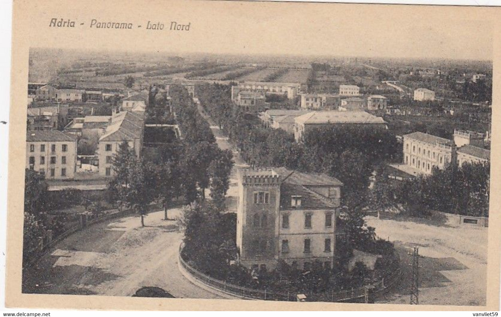 ADRIA-ROVIGO-PANORAMA-LATO NORD--CARTOLINA  VIAGGIATA IL 10-8-1927 - Rovigo