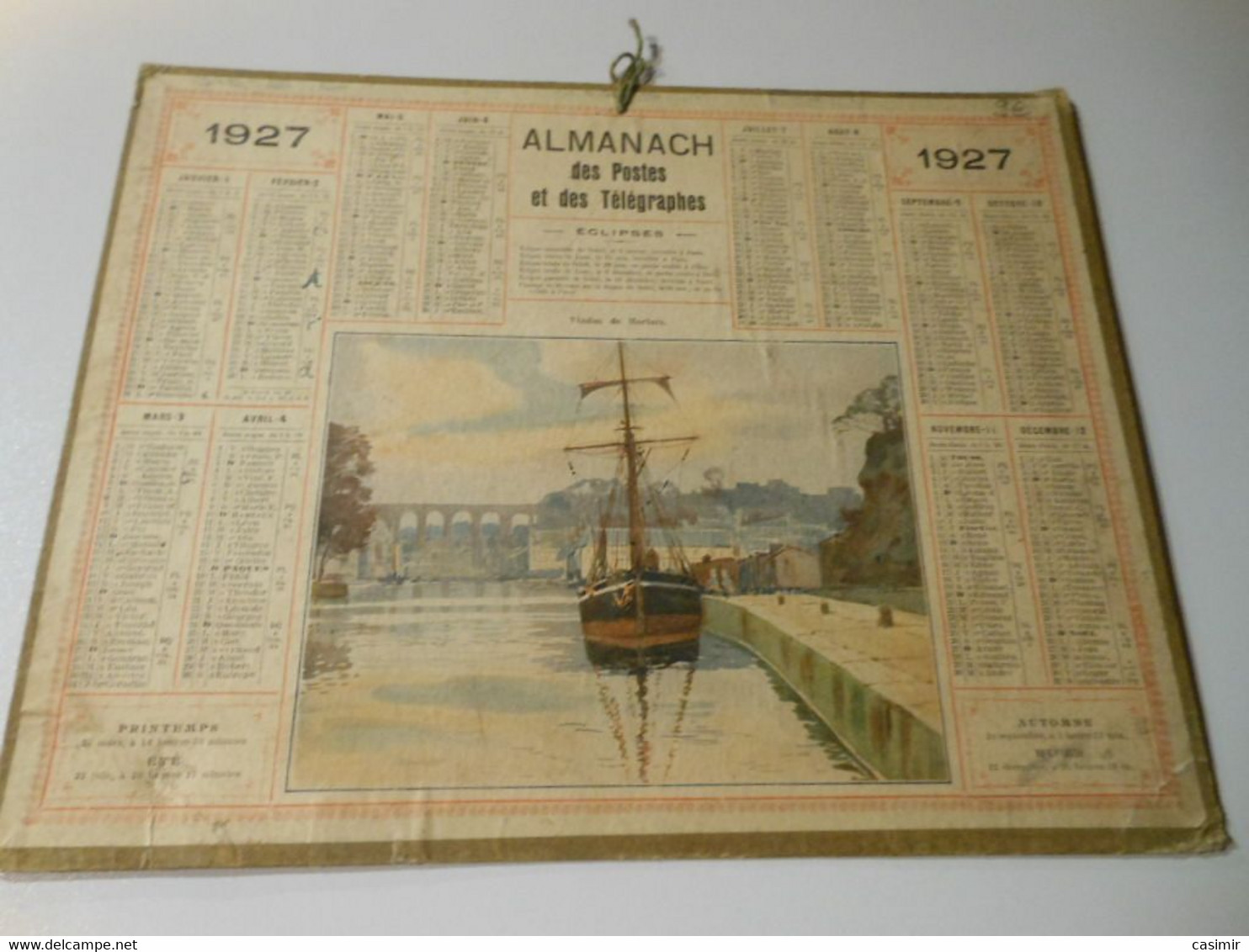 CA018 - Calendrier De 1927 - Almanach Des PTT - Viaduc De Morlaix - Grand Format : 1921-40