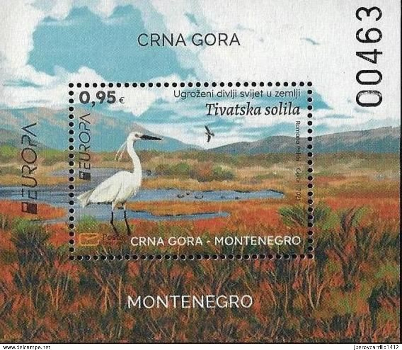 MONTENEGRO /CRNA GORA  -EUROPA 2021 -ENDANGERED NATIONAL WILDLIFE"- HOJITA BLOQUE / SOUVENIR SHEET - 2021