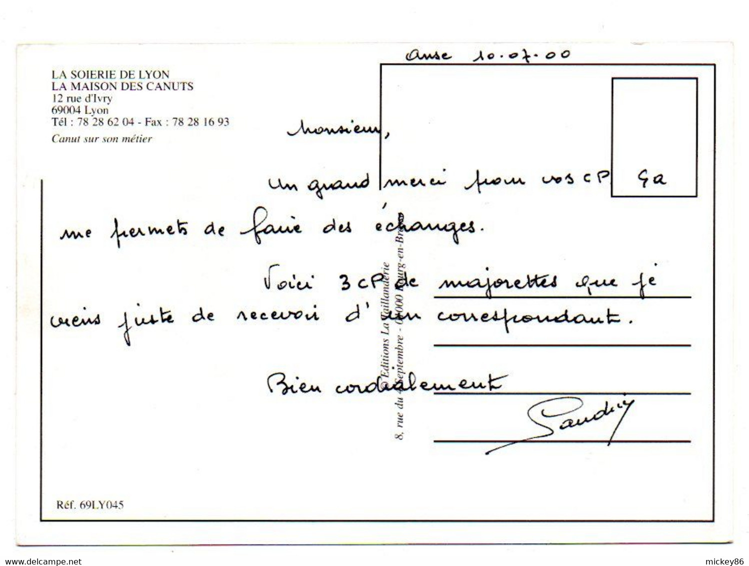LYON  4 ° --2000--La Soierie De Lyon--Maison Des Canuts " Au Son Du Bistanclac".(animée).....pas Très Courante..à Saisir - Lyon 4