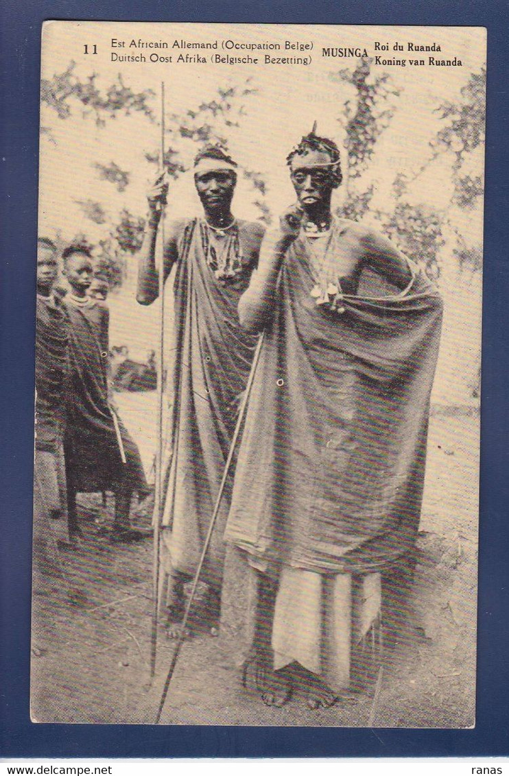 CPA Rwanda Afrique Noire Type Ethnic Musinga Roi Royalty Non Circulé Entier Postal Surchargé - Rwanda