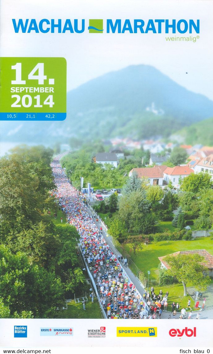 Broschüre Wachau Marathon 2014 Krems Emmersdorf Aggsbach Spitz Weissenkirchen Dürnstein Schönbühel Rossatz Loiben Donau - Sports