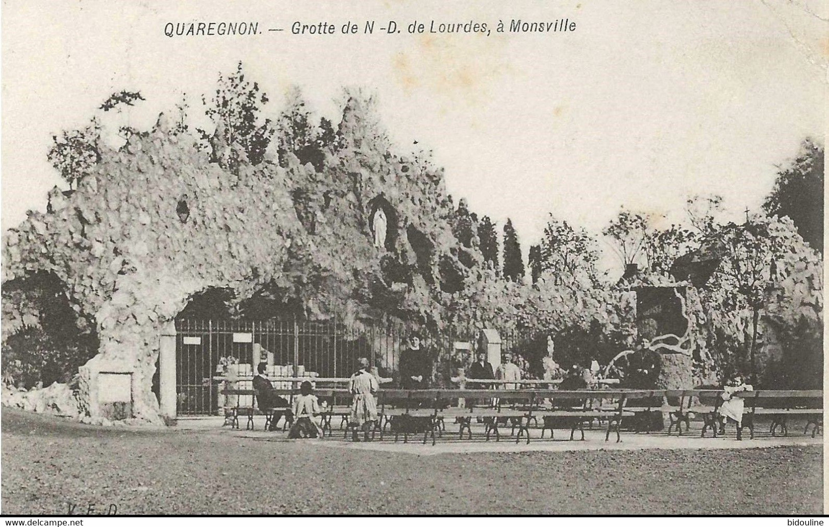 CPA-QUAREGNON " Grotte N.D. De Lourdes à Monsville " - Quaregnon