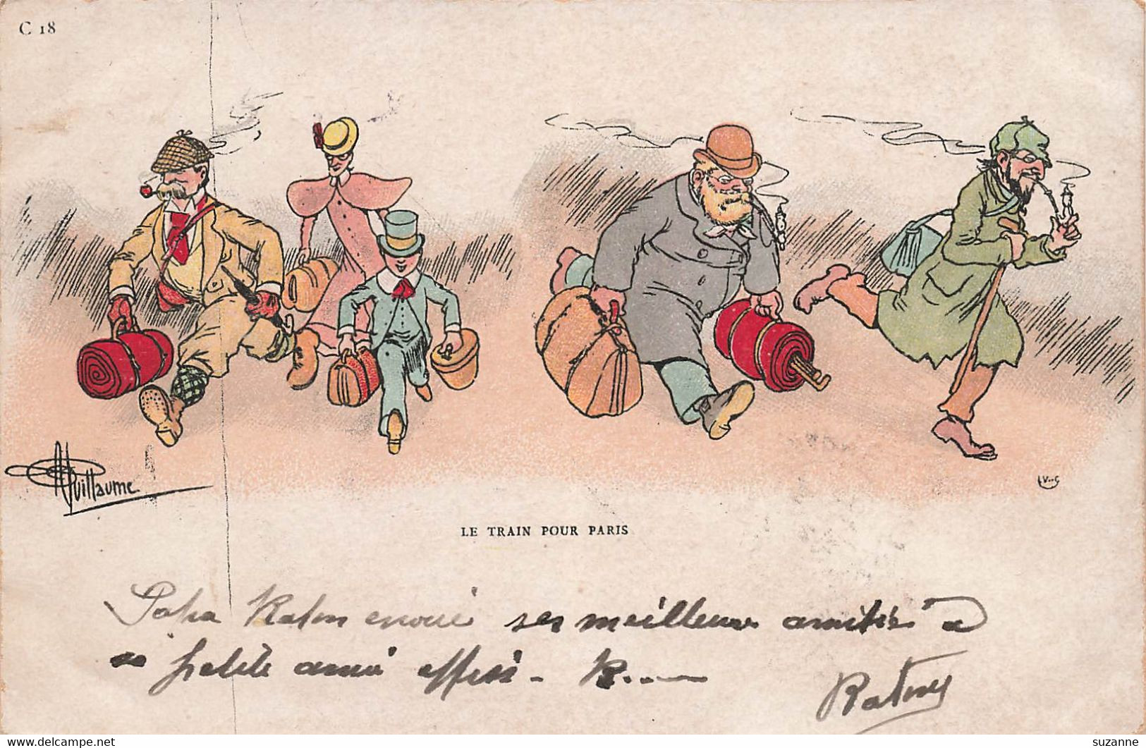 Illustrateur Albert GUILLAUME - Thème TRAIN Transport Mode 1900 - Guillaume