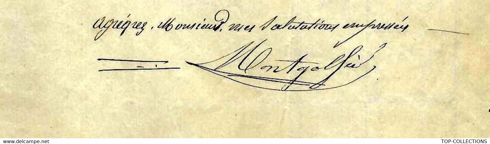 1854 MONTGOLFIER Sign. Maçonnique à ANNONAY FABRIQUE DE PAPIERS Pour Avignon B.E.V.HISTORIQUE - Historische Documenten