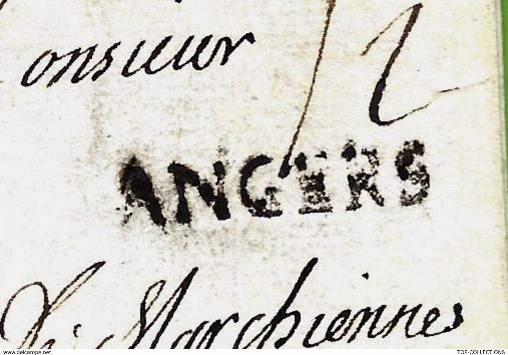 1759   EGLISE RELIGION CATHOLICISME LETTRE (RECU) ADRESSEE  L ABBE DE MARCHIENNES EN FLANDRES (Nord) Par ANGERS - Historische Dokumente