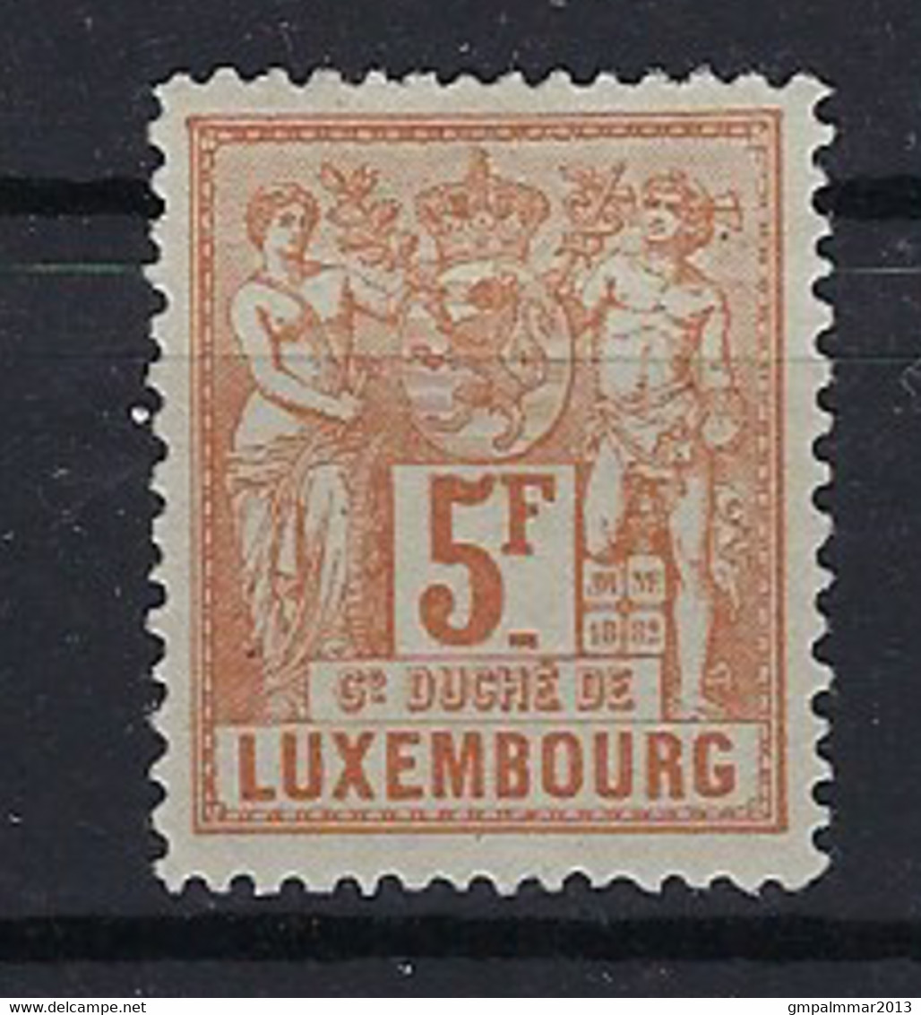 Luxembourg 1882 5 Fr Allegorie Perf 13½, 1 Value MH * , Condition See Scan ! LOT 381 - 1882 Allégorie