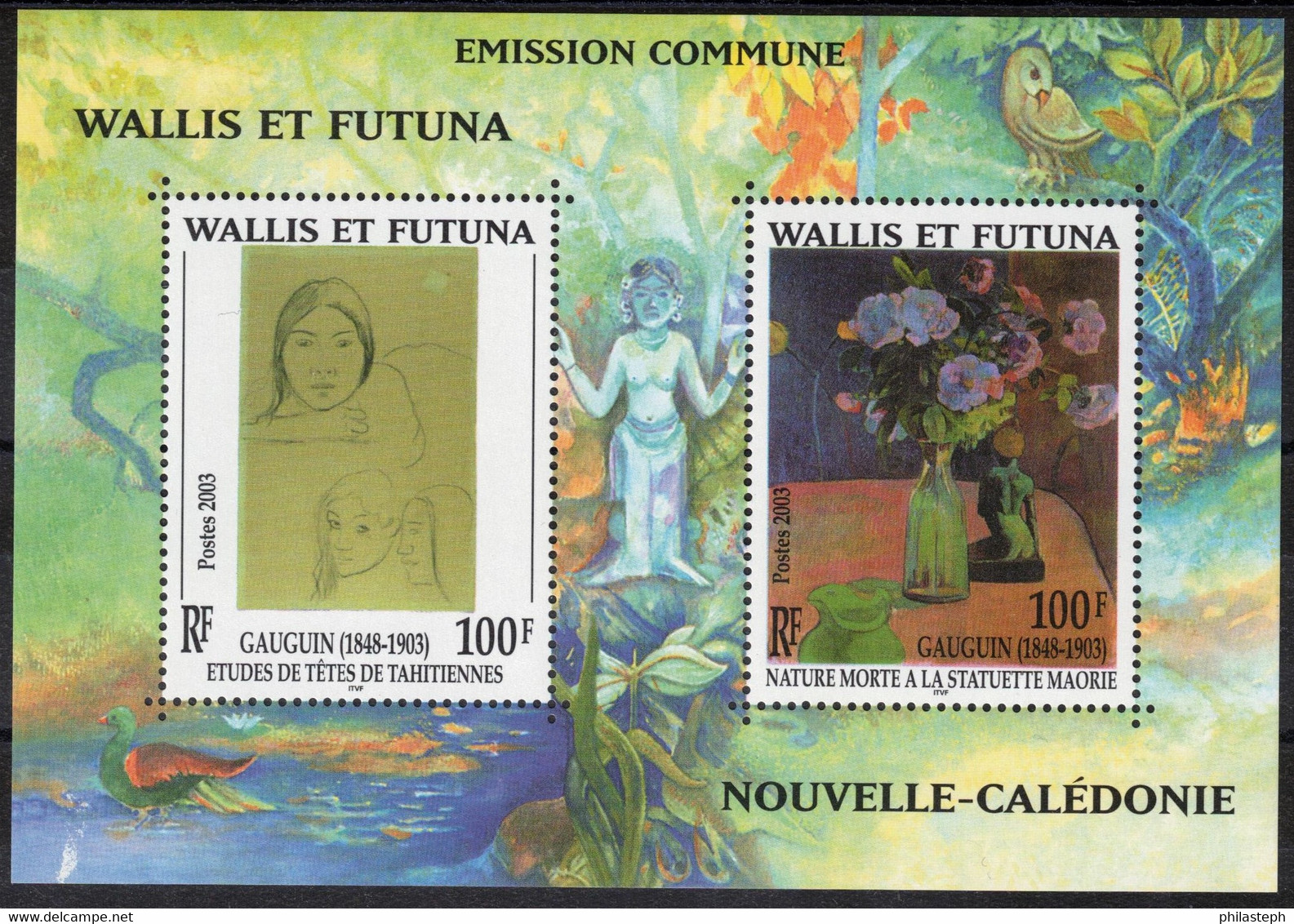 Wallis Et Futuna 2003 - Centenaire De La Mort Du Peintre Paul Gaugin - YT BF 13 ** - Art Tableaux - Blocks & Kleinbögen