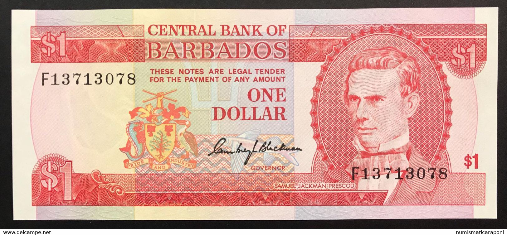 BARBADOS 1 $ Dollar ND 1973 UNC- Pick#29 LOTTO 2160 - Barbades