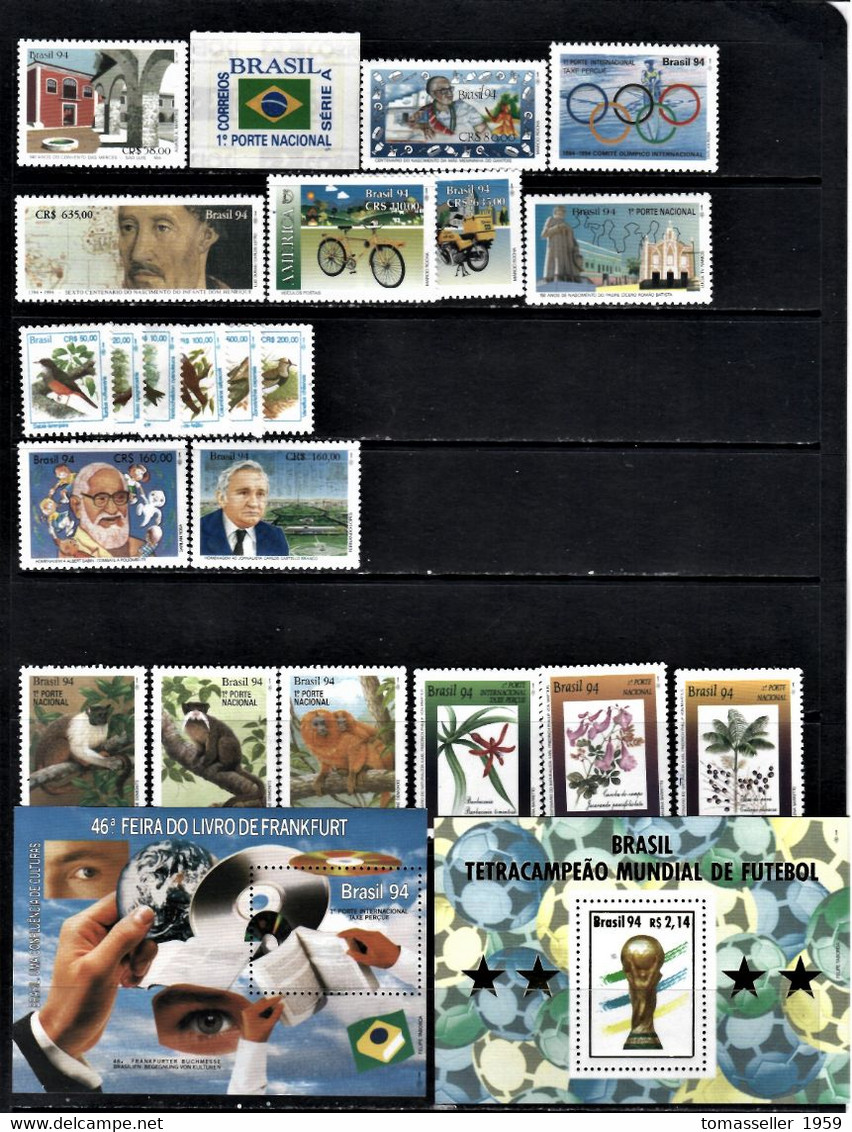 Brazil-1994-Year Set-19 Issues.MNH - Annate Complete