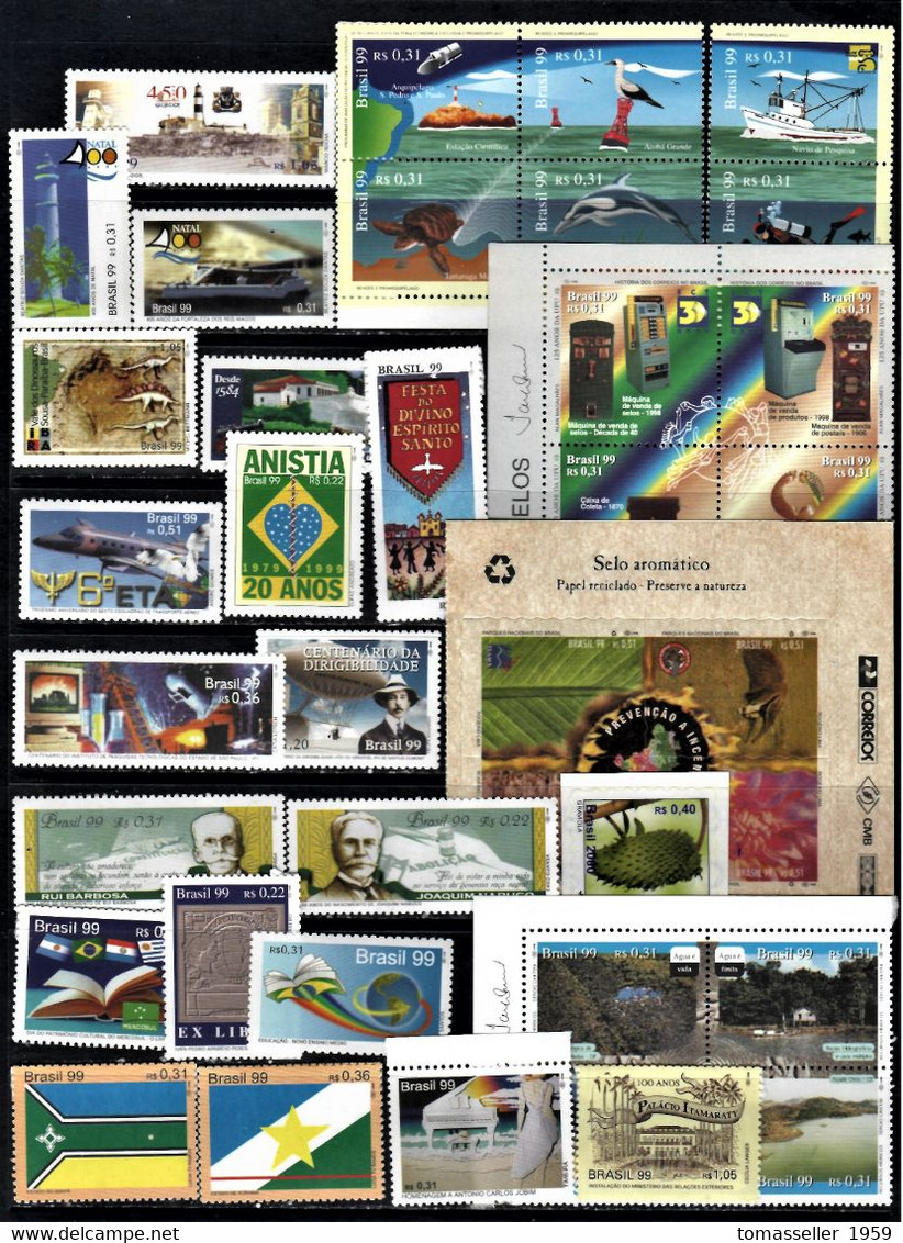 Brazil-1999-Full Year Set-26 Issues.MNH - Annate Complete