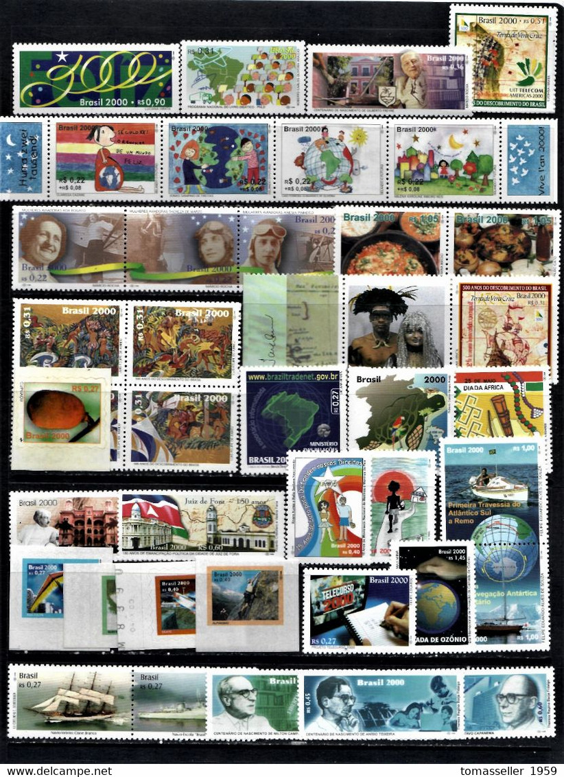 Brazil-2000-Full Year Set-39 Issues.MNH - Komplette Jahrgänge