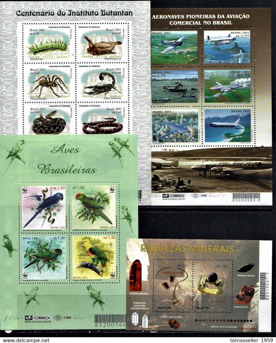 Brazil-2001- Year Set-20 Issues.MNH - Annate Complete