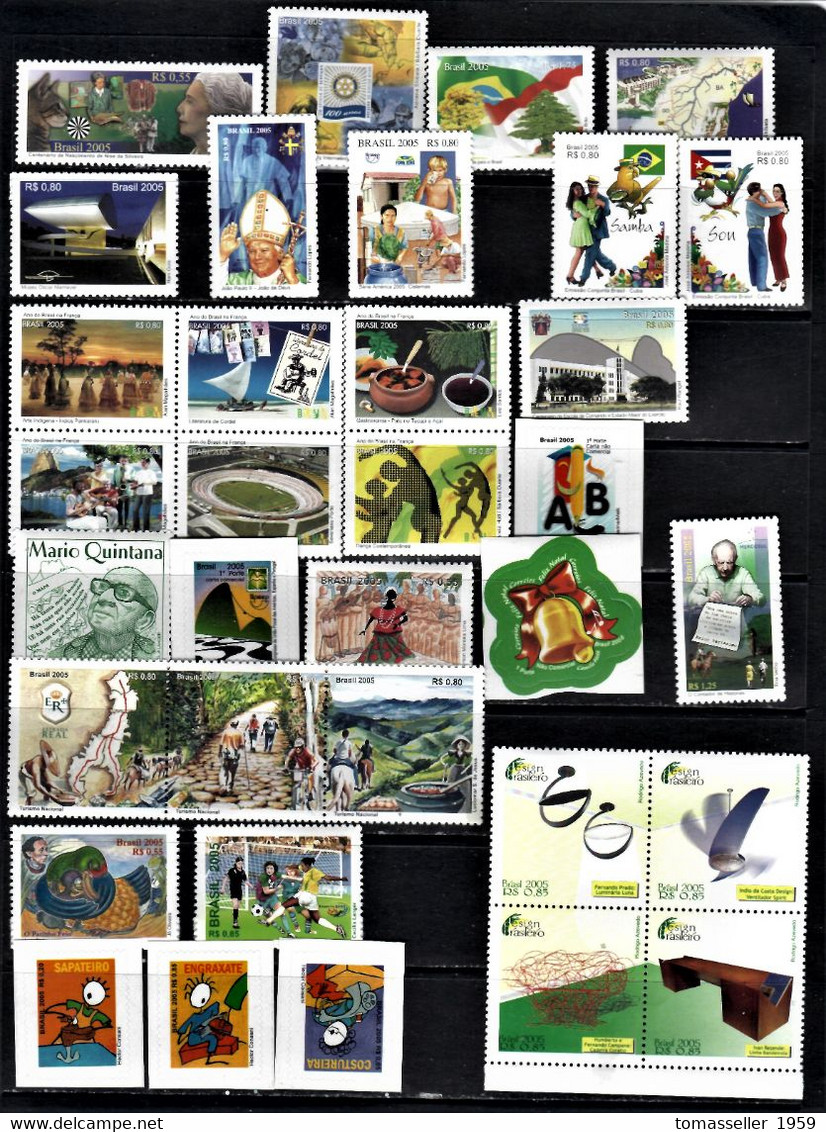 Brazil-2005-Full Year Set-25 Issues.MNH - Annate Complete