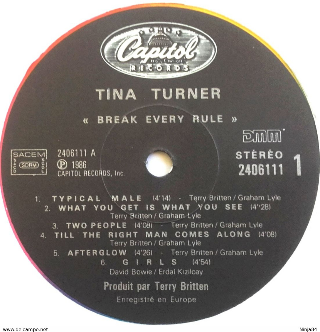 LP 33 CM (12") Tina Turner / David Bowie / Mark Knopfler  "  Break Every Rule " - 45 T - Maxi-Single