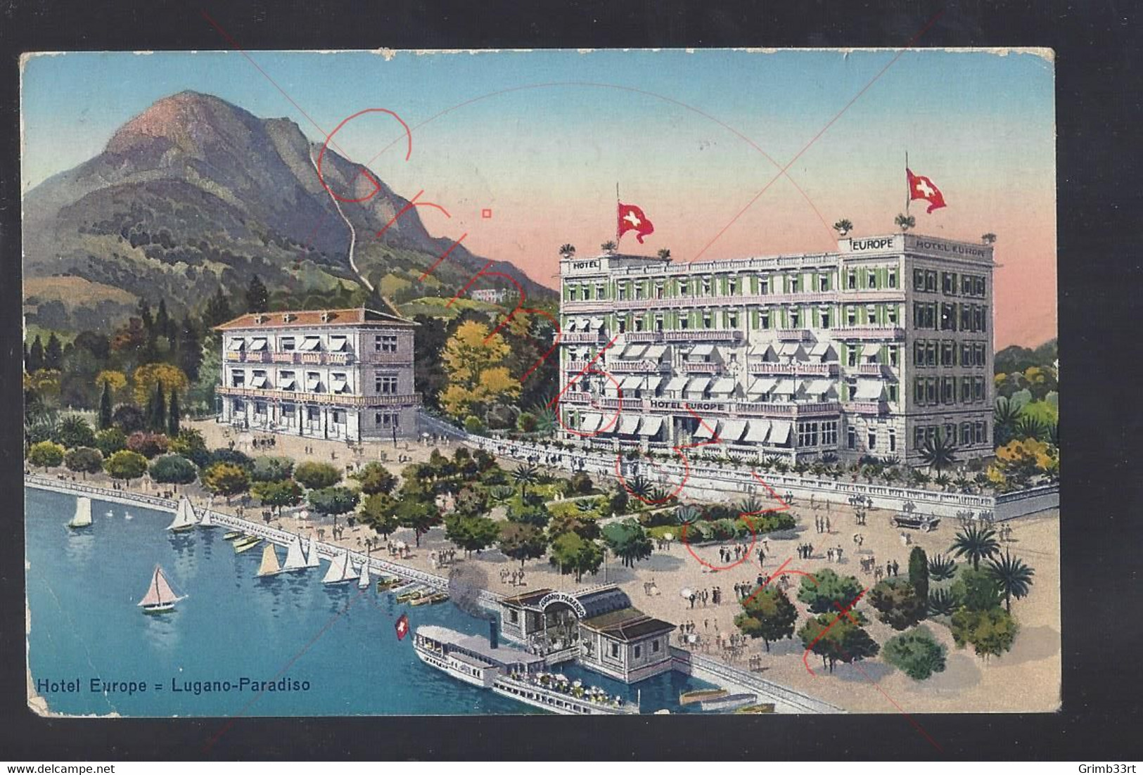 Lugano-Paradiso - Hotel Europe - Postkaart - Lugano