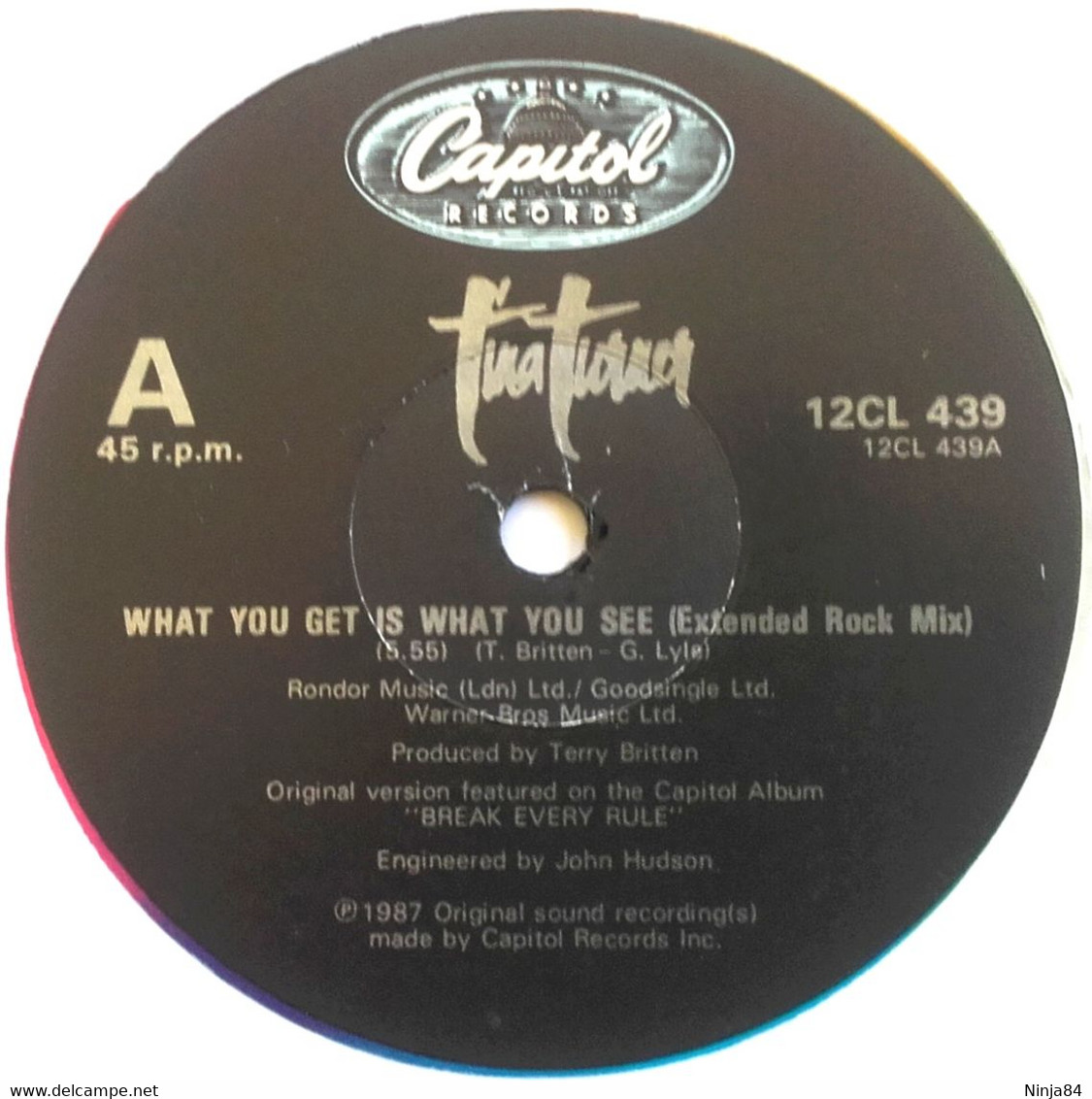 2 MAXI 45 RPM (12") Tina Turner  "  What You Get Is What You See "  Angleterre - 45 T - Maxi-Single