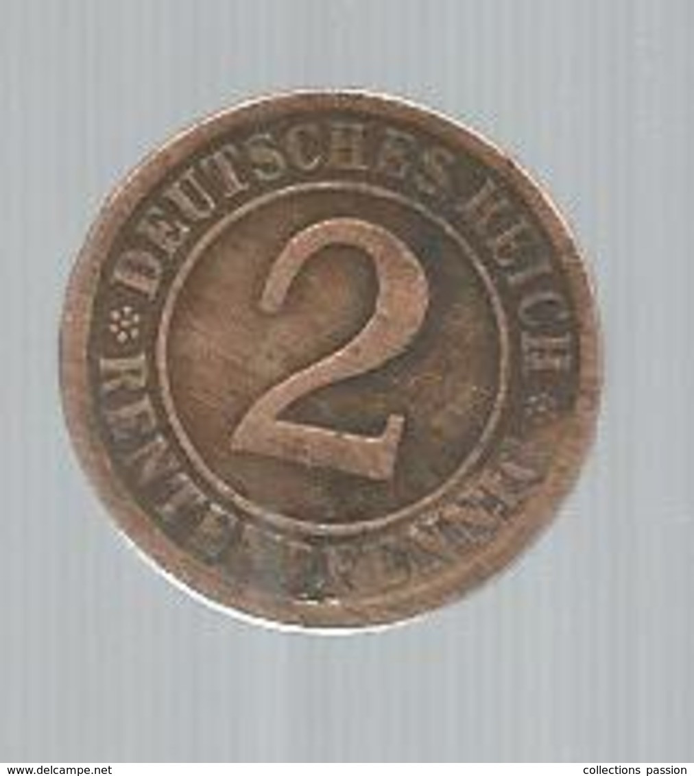 Monnaie, Allemagne ,  2 Rentenpfennig ,  1924 E - 2 Renten- & 2 Reichspfennig