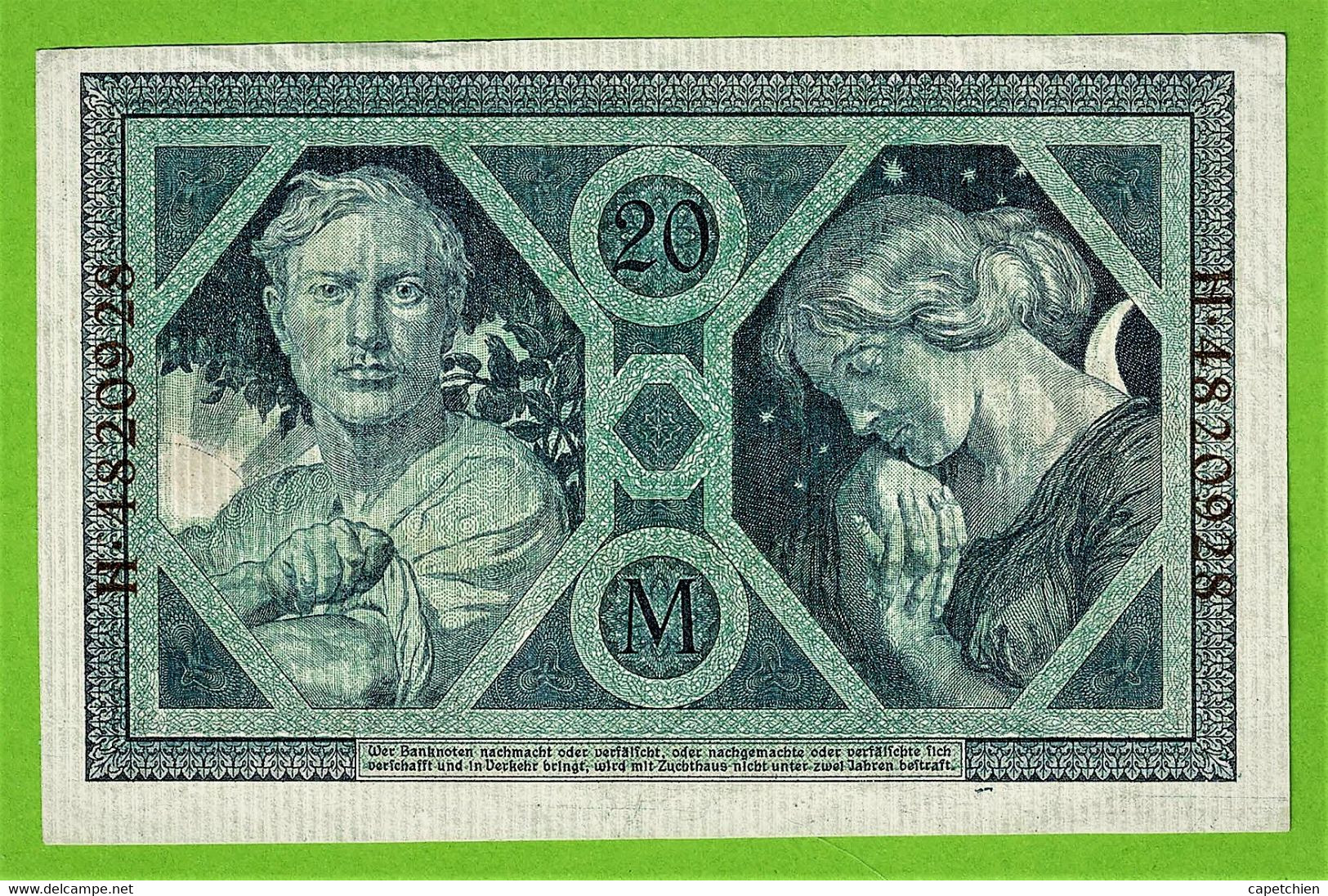 ALLEMAGNE / 20 MARK / REICHSBANKNOTE / 04 - 11 - 1915 / H.4820928 /   Ros. 53 / ETAT SUP - 20 Mark