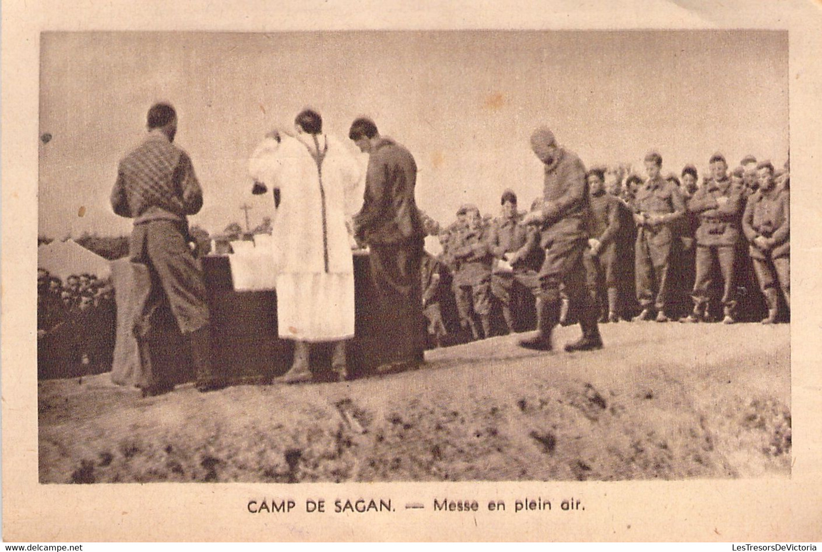 Prière Pour Les Prisonniers - Camp De Sagan Messe En Plein Air  - Aumonerie Des Prisonniers De Guerre - 8x12cm - Santini