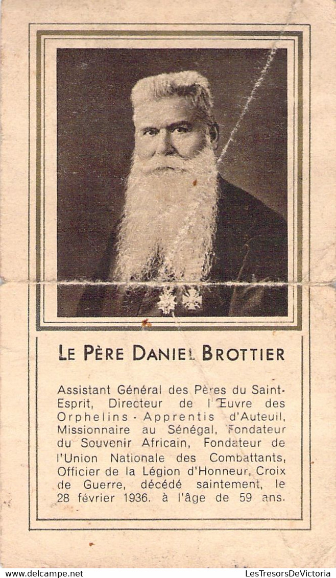 Prière Pour Obtenir La Beatification Du Père Daniel BROTTIER - Paris 1938 - Images Religieuses