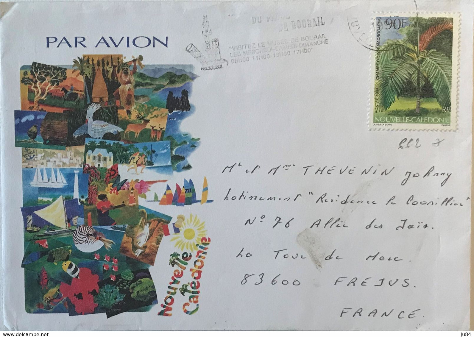 Nouvelle Calédonie - Bourail - Lettre Avion Pour Fréjus (France) - 1995 ? - Used Stamps