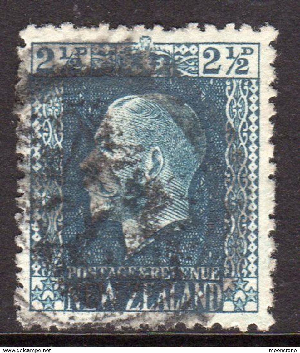 New Zealand GV 1915-30 2½d Blue Recess Print, Perf. 14x13½, Used, SG 419 (A) - Usati