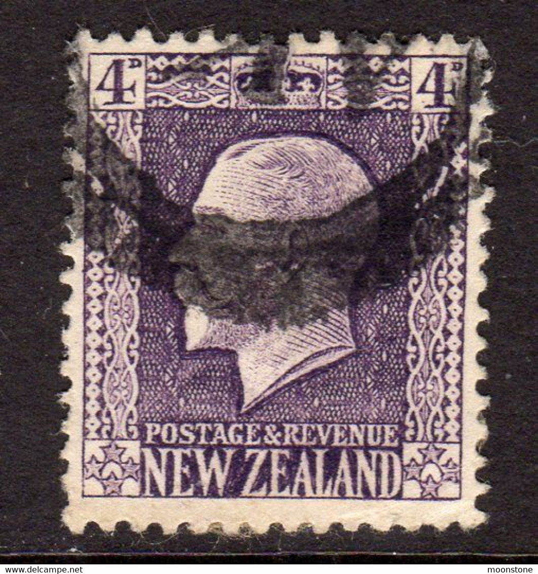 New Zealand GV 1915-30 4d Bright Violet Recess Print, Perf. 14x14½, Used, SG 422e (A) - Used Stamps