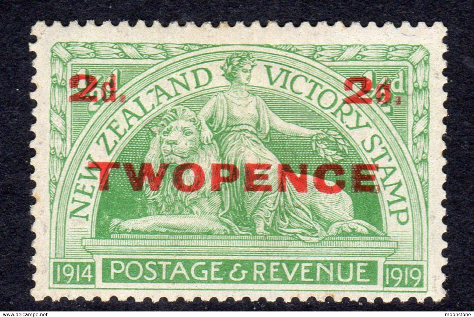 New Zealand GV 1922 2d On ½d Victory Surcharge, Hinged Mint, SG 459 (A) - Neufs