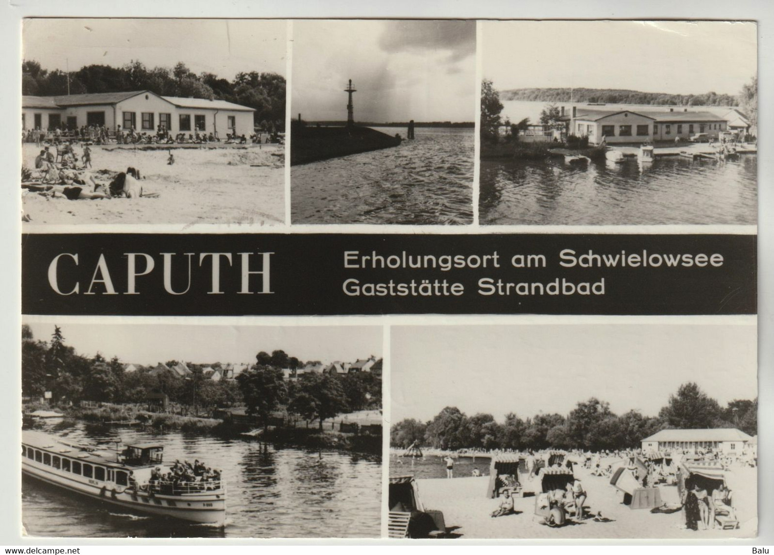 MBK SW Caputh Erholungsort Am Schwielowsee Gaststätte Strandbad, Postalisch Gelaufen, 2 Scans - Caputh