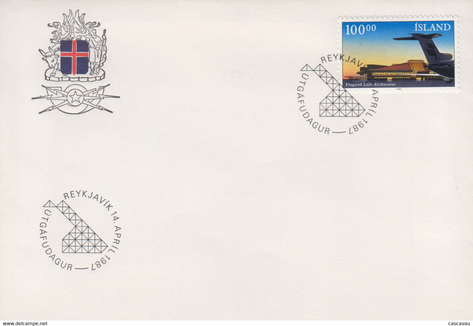 Enveloppe   FDC  1er  Jour     ISLANDE    Nouvelle  Aérogare  De   KEFLAVIK   1987 - FDC