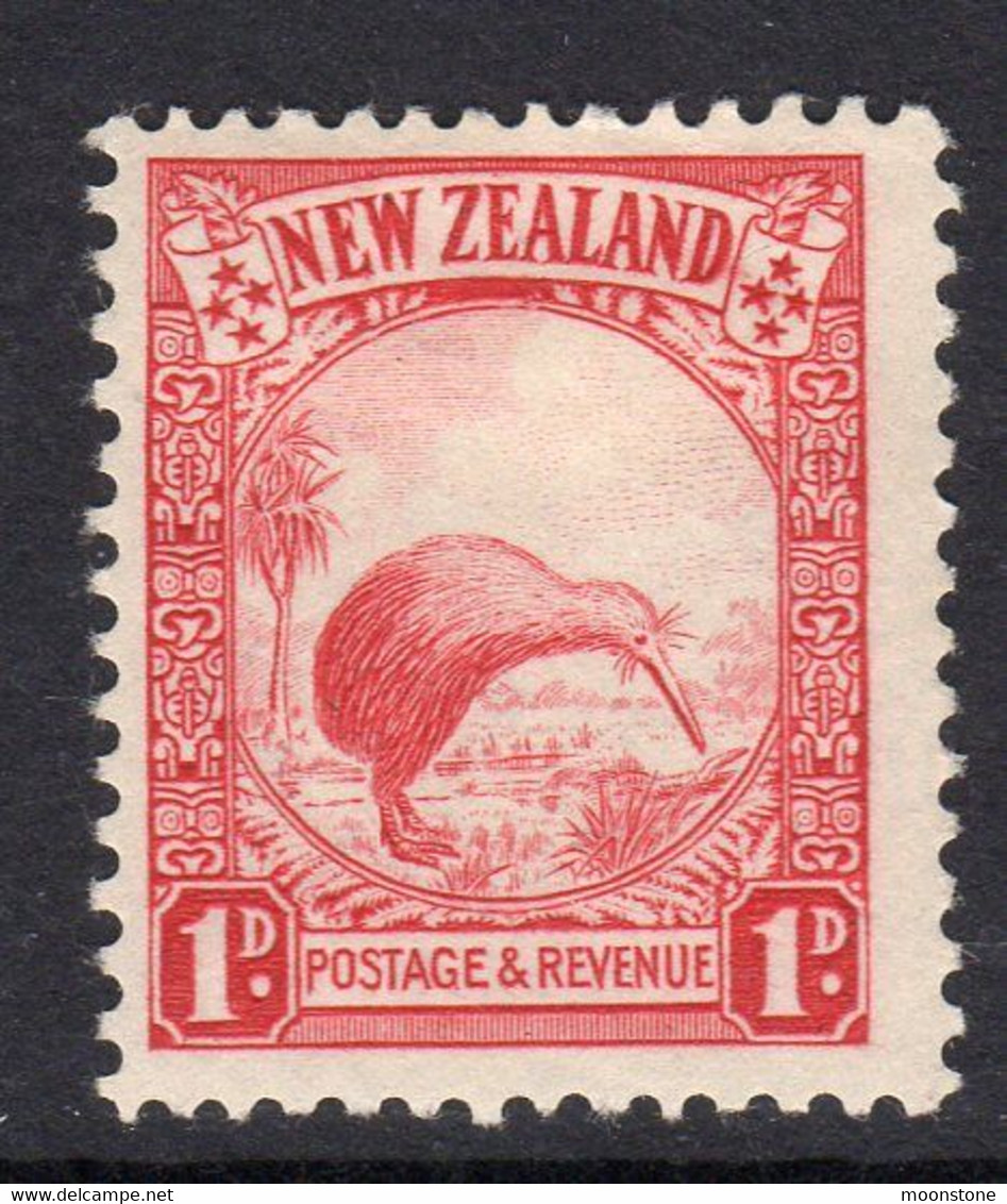 New Zealand GV 1935-6 1d Kiwi Bird Definitive, Hinged Mint, SG 557 (A) - Ongebruikt