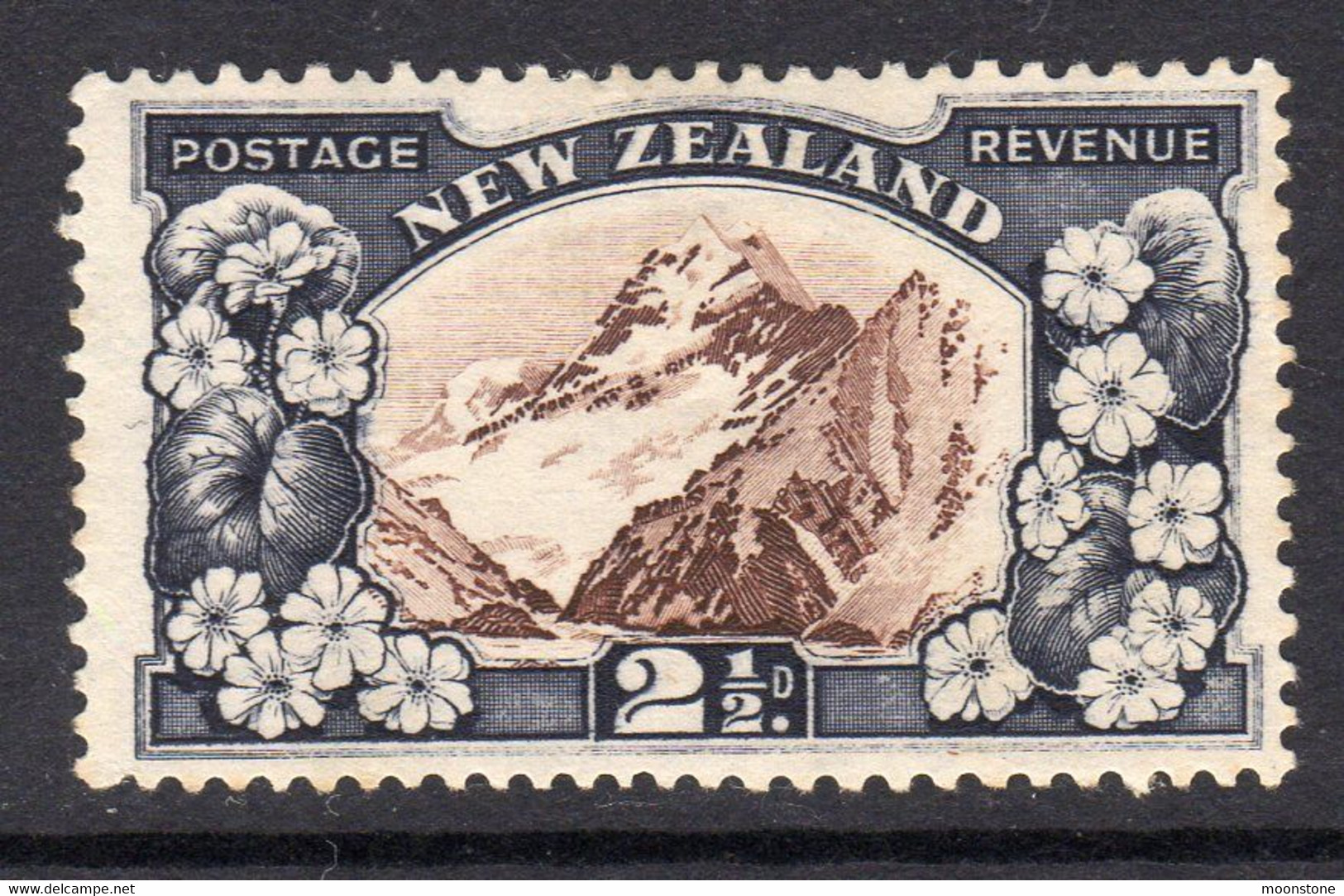 New Zealand GV 1935-6 2½d Mount Cook Definitive, Hinged Mint, SG 560 (A) - Unused Stamps