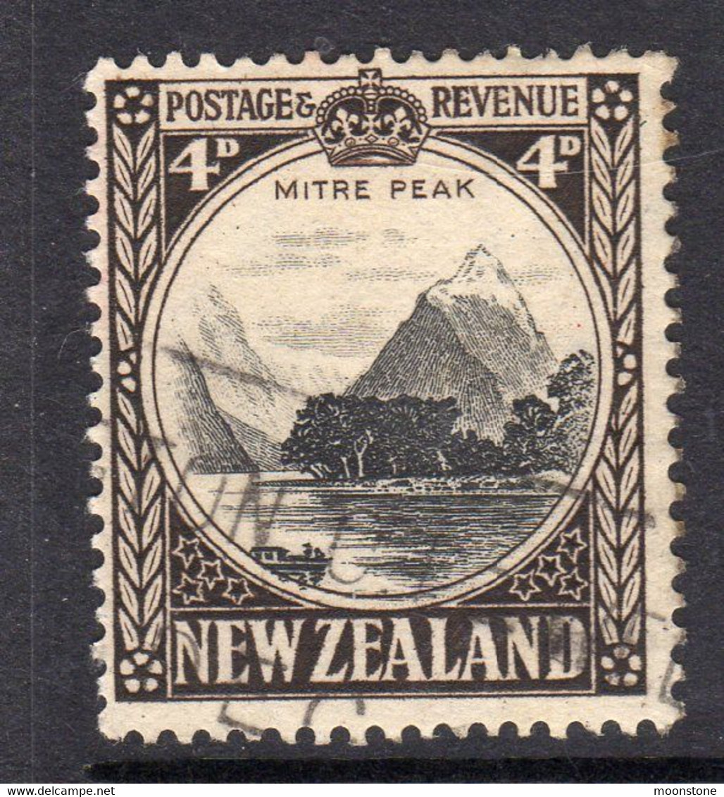 New Zealand GV 1935-6 4d Mitre Peak Definitive, Used, SG 562 (A) - Gebruikt