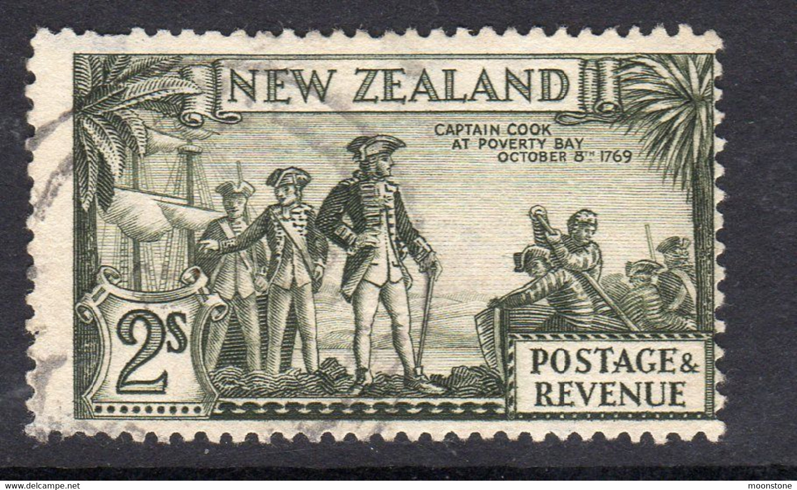 New Zealand GV 1935-6 2/- Captain Cook Definitive, Used, SG 568 (A) - Usados