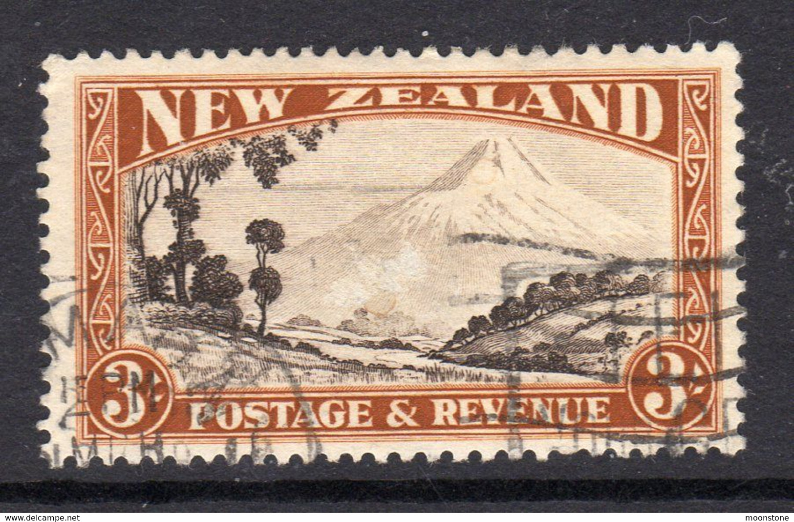 New Zealand GV 1935-6 3/- Mount Egmont Definitive, Perf 13½, Used, SG 569 (A) - Gebruikt