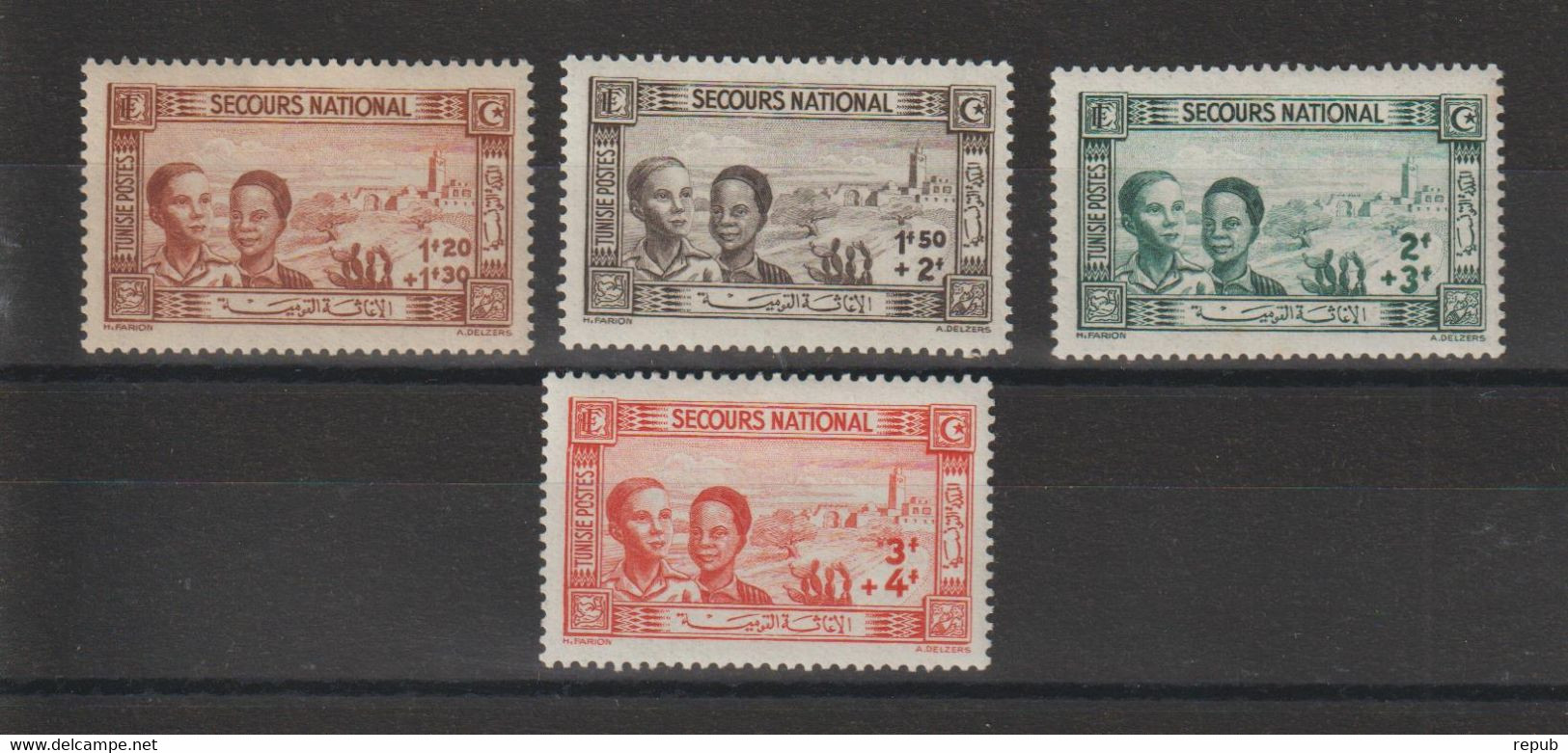 Tunisie 1944 Secours National 245-48, 4 Val * Charnière MH - Nuovi