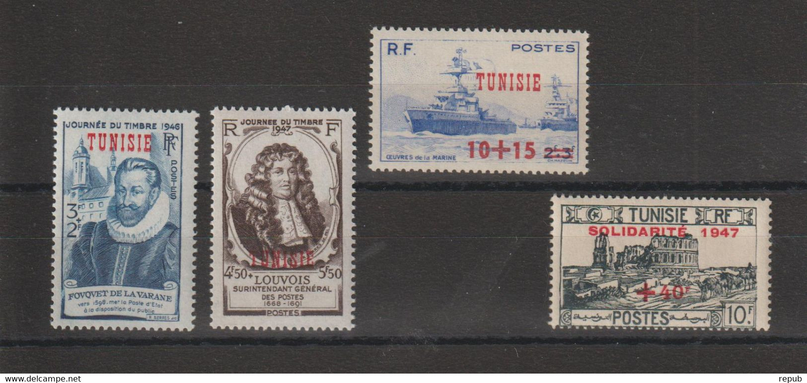 Tunisie 1946-47 Divers Du 310 Au 313, 4 Val ** MNH - Neufs