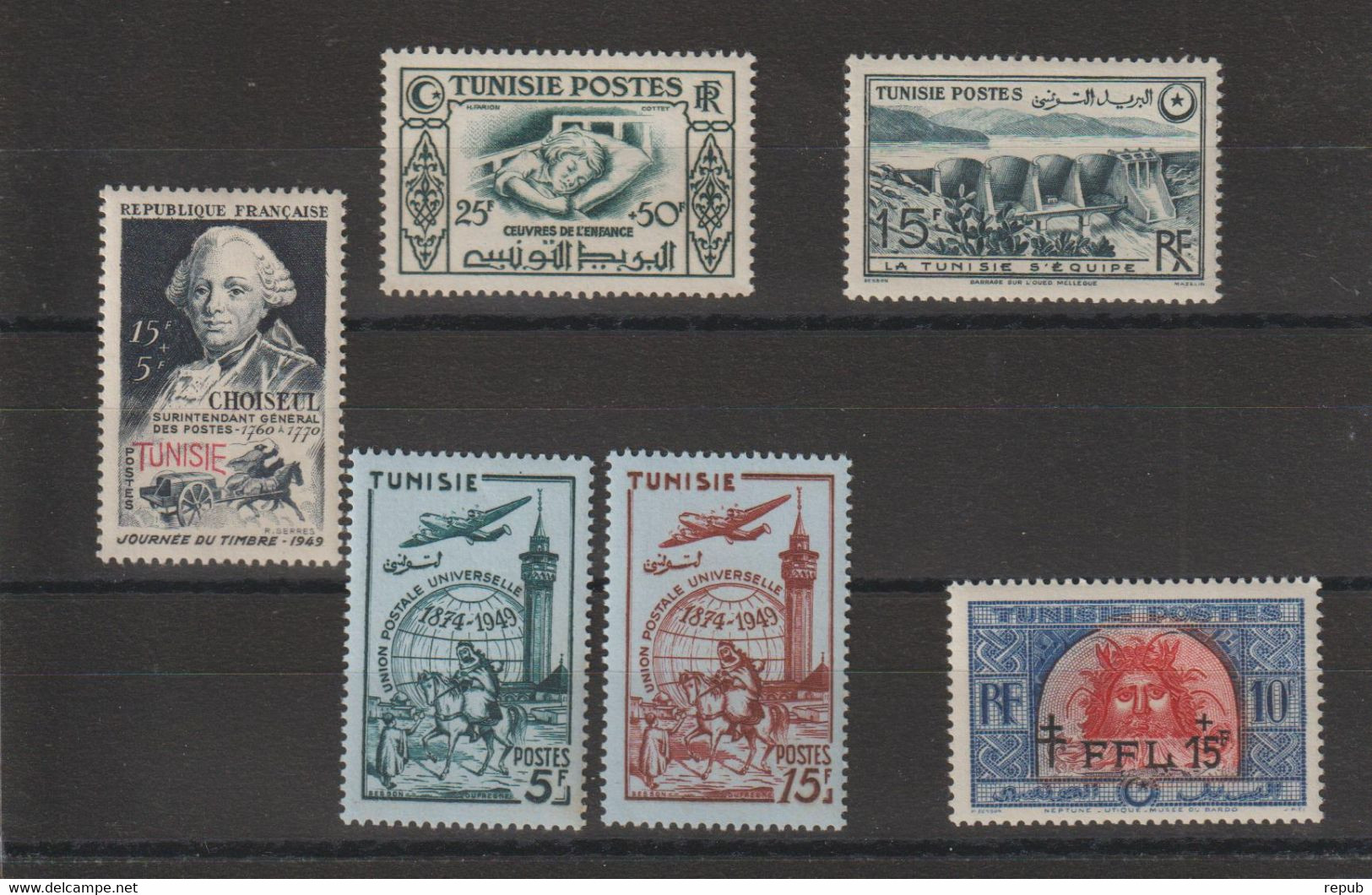 Tunisie 1949 Divers Du 328 Au 333, 6 Val ** MNH - Neufs