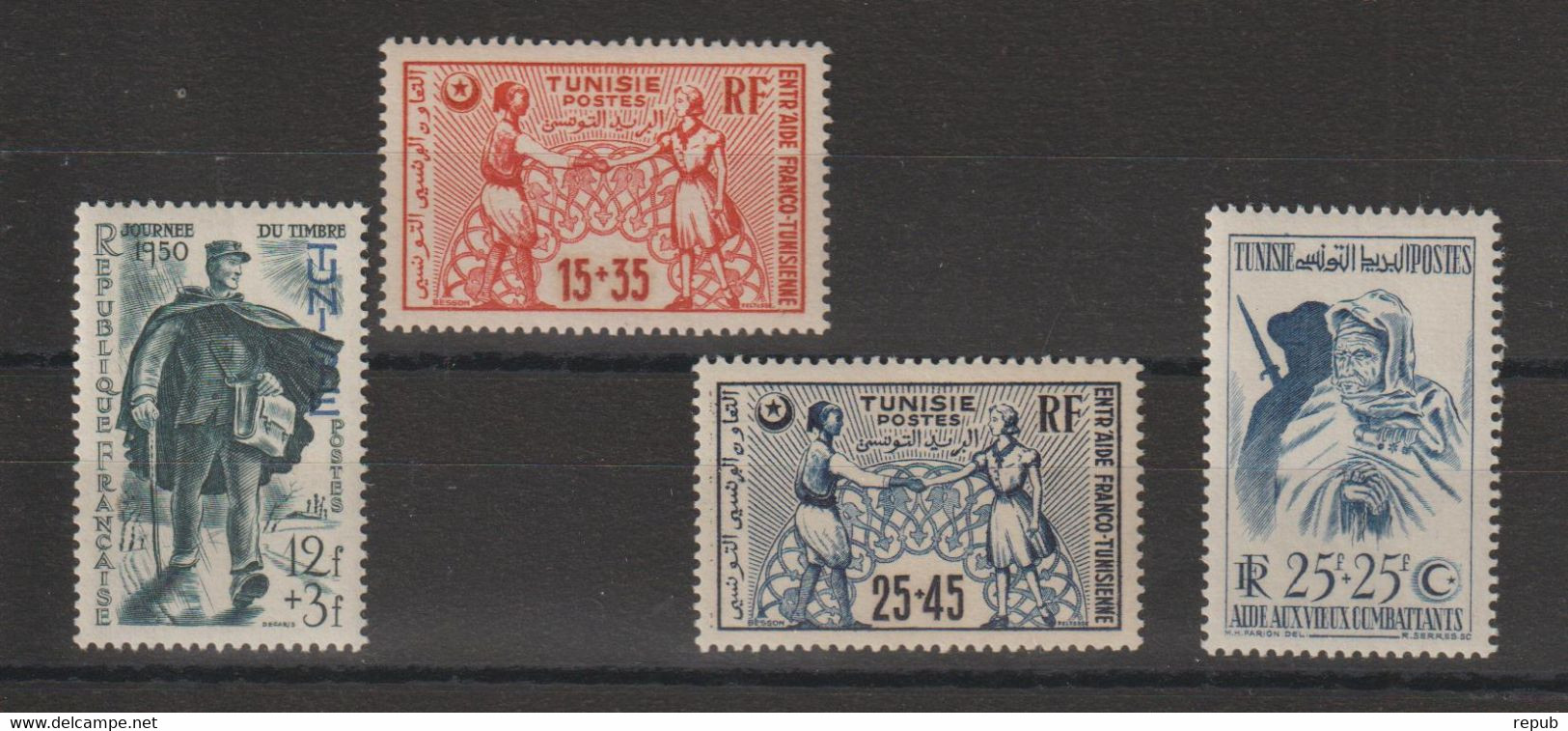 Tunisie 1950 Divers Du 334 Au 337, 4 Val ** MNH - Neufs