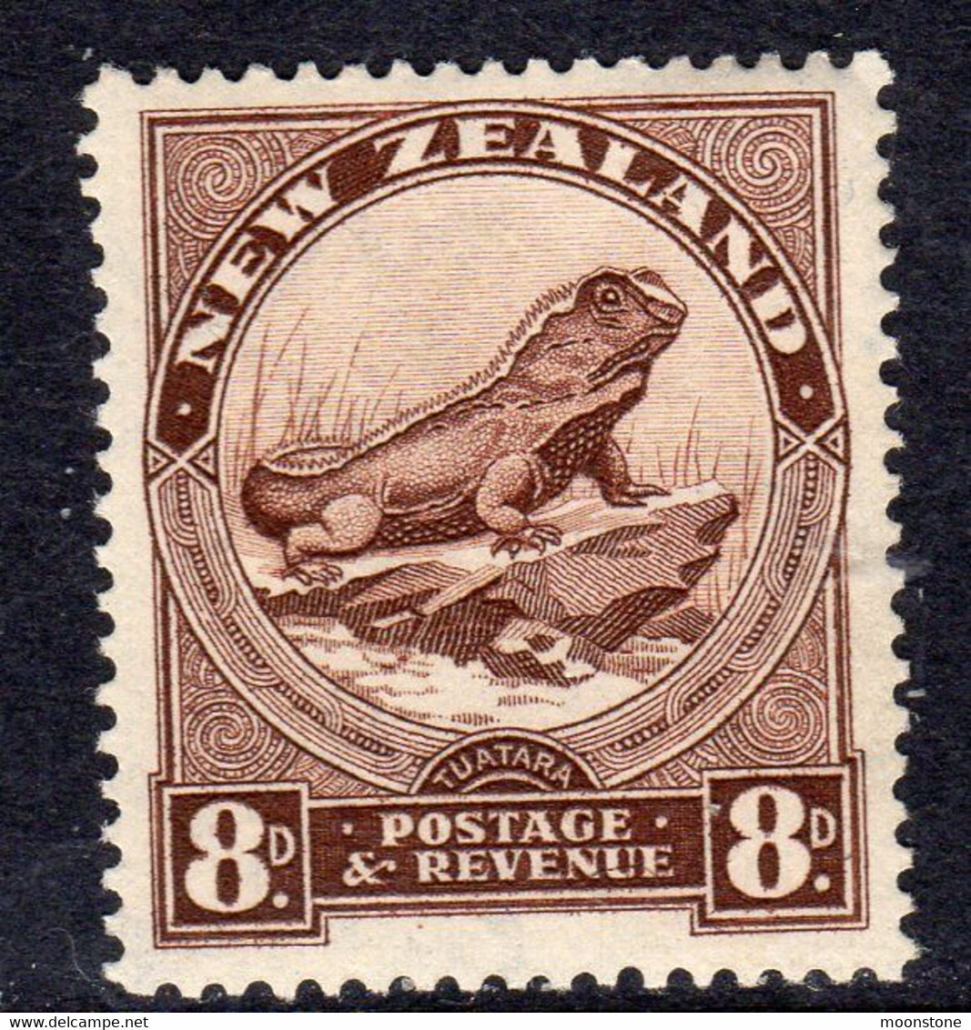 New Zealand GV 1936-42 8d Tuatara Lizard Definitive, Wmk. Multiple NZ & Star, P. 14x13½, Lightly Hinged Mint, SG 586 (A) - Neufs