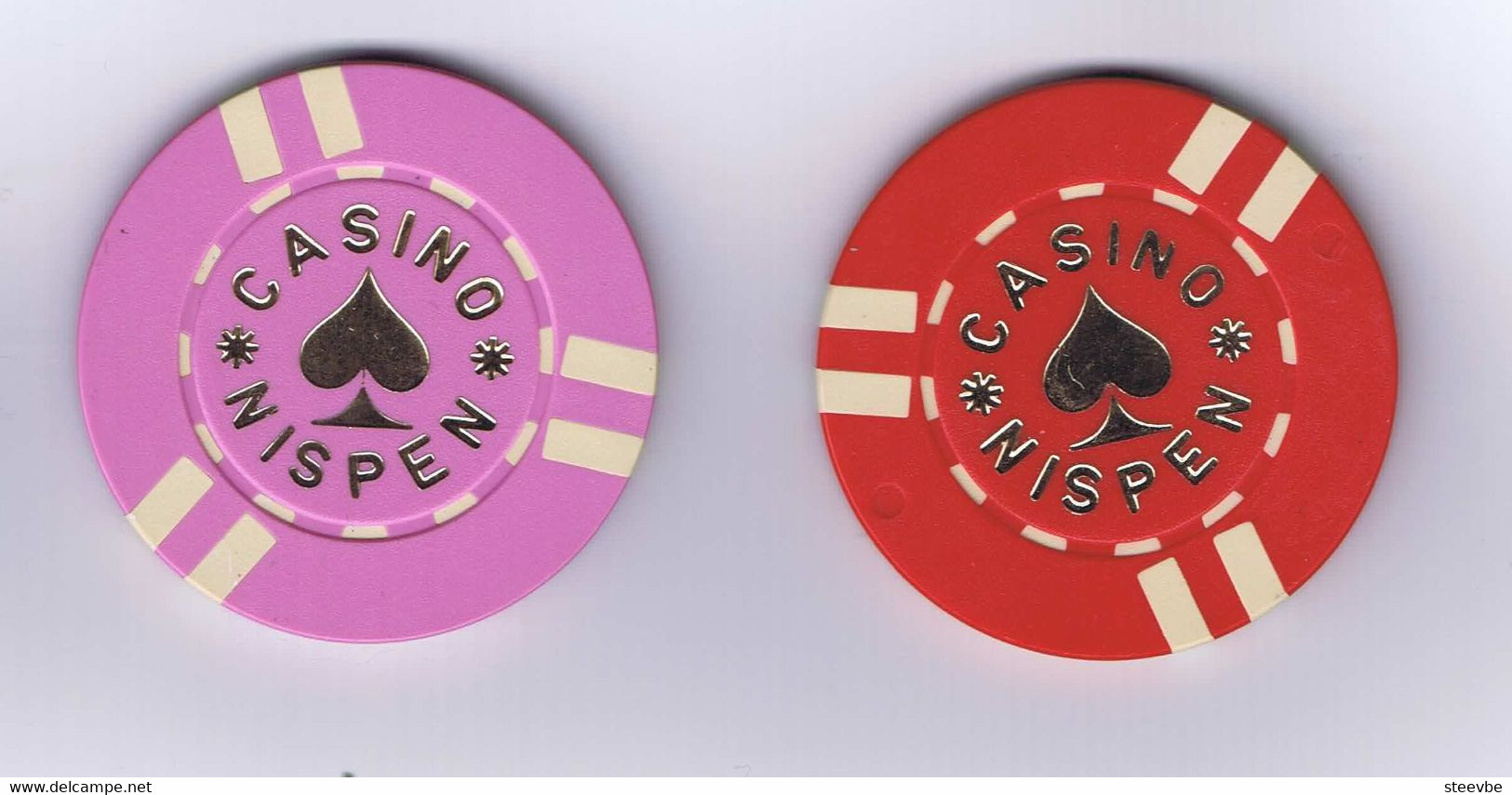 X/ Casino Chip Jetons Set 2 Chips  Casino Nispen Netherlands - Casino