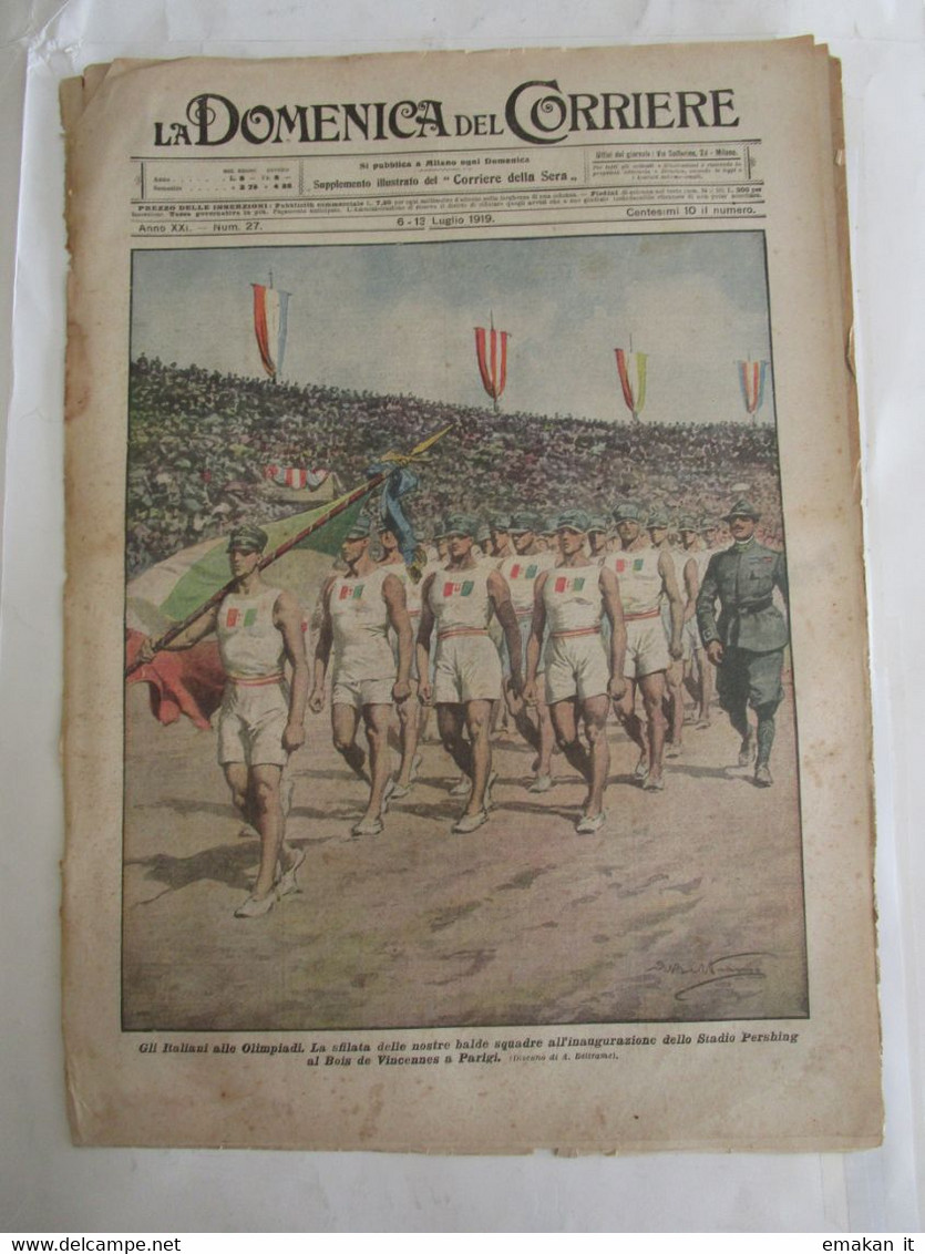 # DOMENICA DEL CORRIERE N 27 / 1919 ITALIANI ALLE OLIMPIADI / SQUADRIGLIA / ALPINI - Premières éditions