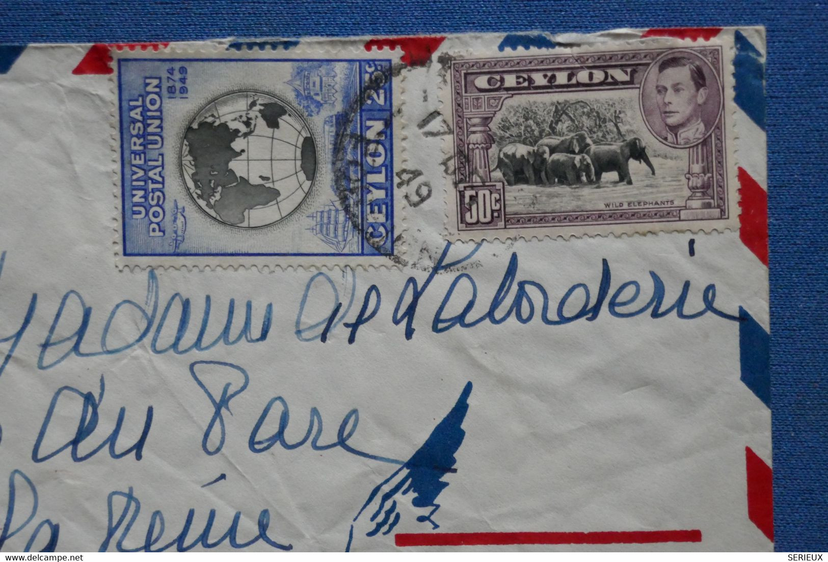 AR5 CEYLAN  BELLE LETTRE 1949   POUR BOURG LA REINE FRANCE+AEROPHILATELIE + AFFRANCH. PLAISANT - Pakistan