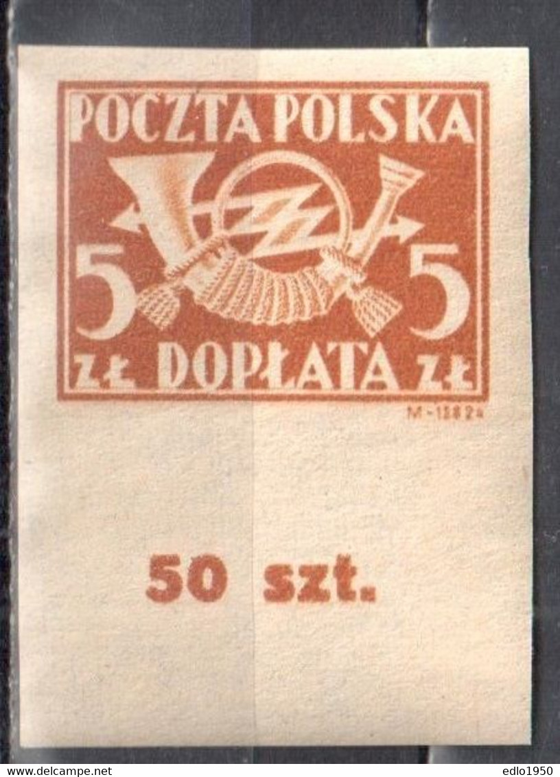 Poland 1946 - Postage Due - Mi.3x107B - MNH(**) - Postage Due