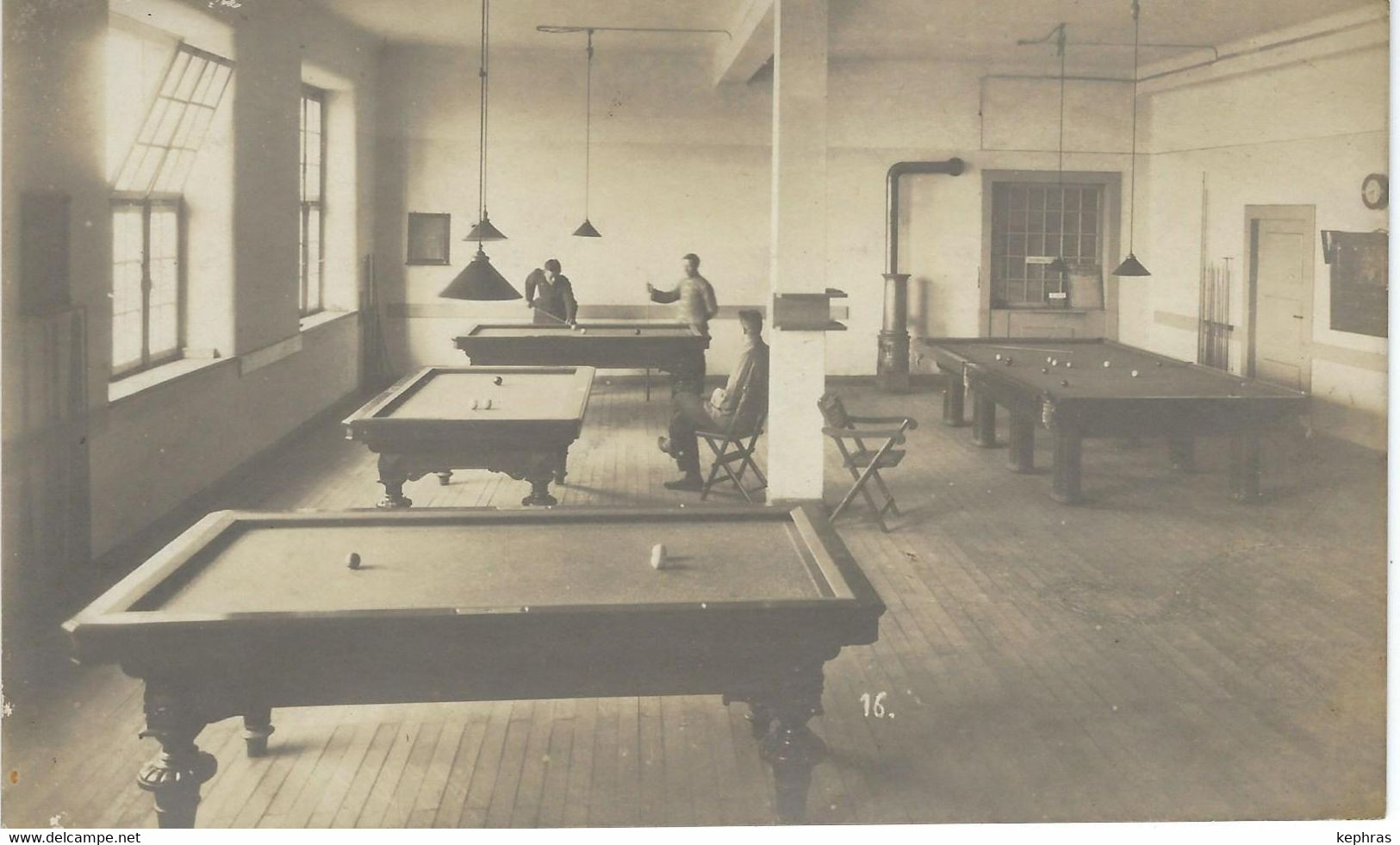 RARE CARTE PHOTO - HEIDELBERG - Allemagne - Camp Des Officiers Prisonniers - Salle De Billard - Guerre 14-18 - WWI - Guerra 1914-18