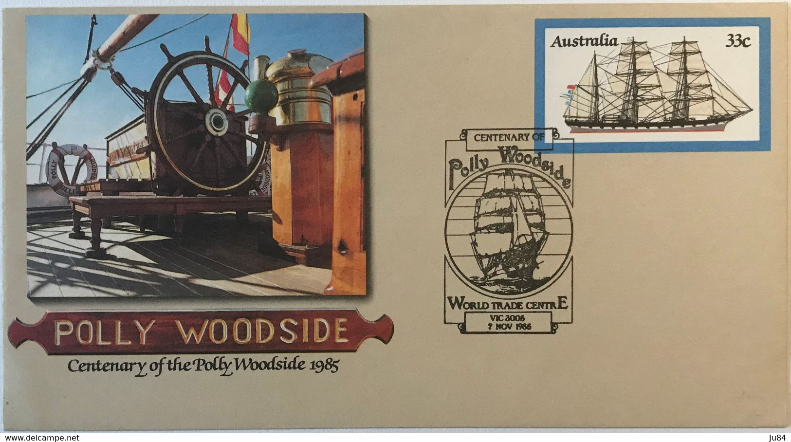 Australie - Entier Postal 33c - Centenary Of Polly Woodside 1985 - World Trade Centre - Navire 7 Novembre 1985 - Postwaardestukken