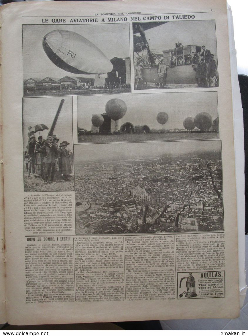 # DOMENICA DEL CORRIERE N 32 / 1919 - TRUPPE ITALIANE EPERNAY / BAMBINI DELLA PRIMAVERA ITALICA - First Editions