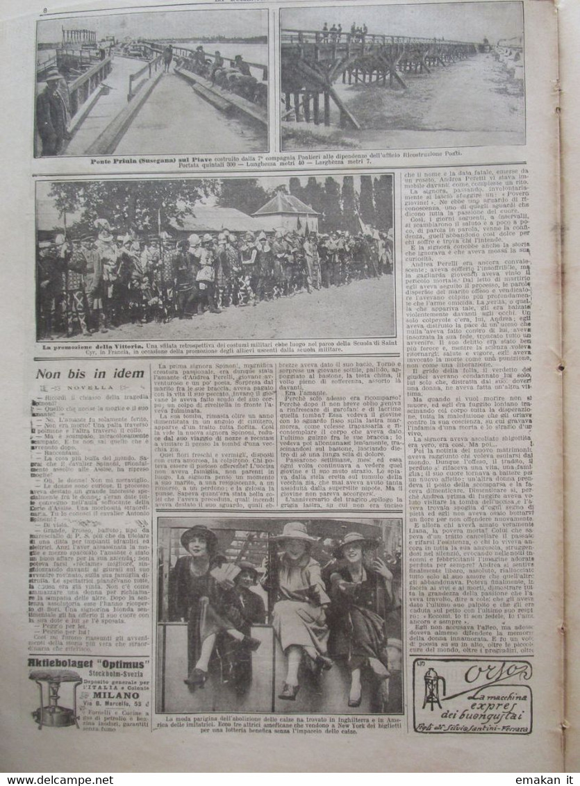 # DOMENICA DEL CORRIERE N 34 / 1919 - GIOVANI ESPLORATORI A MADESIMO / U.S.A. CONSEGNA BANDIERA AGLI INDIANI - First Editions