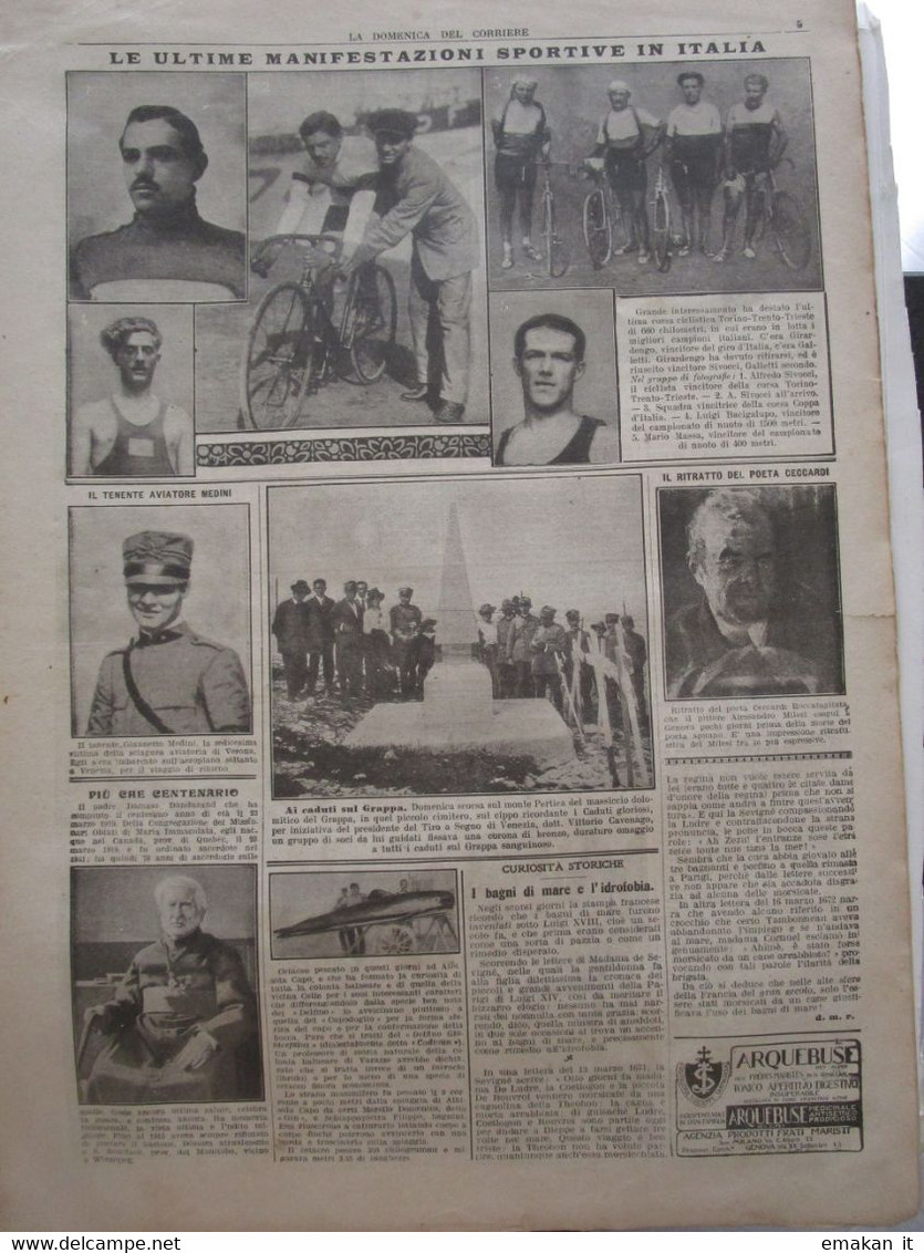 # DOMENICA DEL CORRIERE N 35 / 1919 - CRISI ALIMENTARE IN FRANCIA / POSTE A MILANO / ITALIANI MURMANIA - Premières éditions